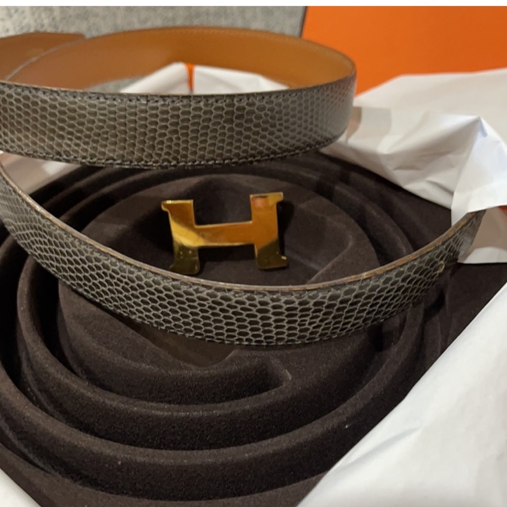 COPY - - HERMES ¥ Lizard Constance Belt • 85